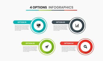 Label Infographic Element Design Templates with Icons and 4 Options or Steps. Suitable for Process Diagram vector
