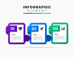 Abstract Infographic Element Design icon templates with 3 Numbers. Suitable for process diagram, presentations, workflow layout, flow chart, infographic vector
