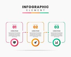 Infographic Element Design icon templates with 3 steps. Can be used for process diagram, presentations, workflow layout, banner, flow chart vector