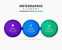 Infographic Element Design icon templates with 3 options. Can be used for process diagram, presentations vector