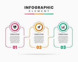 Abstract Infographic Element Design icon templates with 3 Numbers. Can be used for process diagram, presentations, workflow layout, banner, flow chart vector