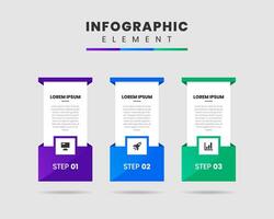 Abstract Infographic Element Design icon template with 3steps. Can be used for process diagram, presentations, workflow layout, banner, flow chart, vector