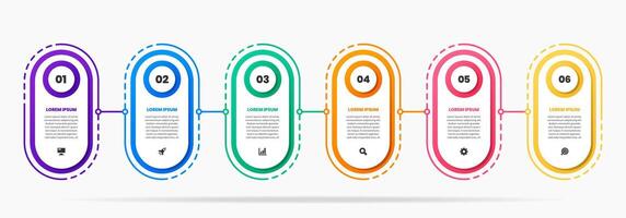 Infographic Element Design Templates with Icons and 6 Options or Steps. Good for Process Diagram, Presentations, Workflow Layout, Banner, Flow Chart, Infographic vector