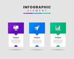 Label Infographic Element Design icon template with 3 options. Can be used for process diagram, presentations, workflow layout, banner, infographic. vector