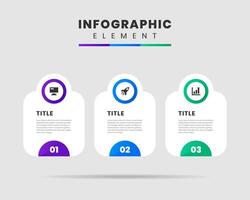 Infographic Element Design icon template with 3 Numbers. Can be used for process diagram, presentations, workflow layout, banner, flow chart vector