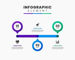 Graphic Infographic Element Design icon templates with 3 options or steps vector