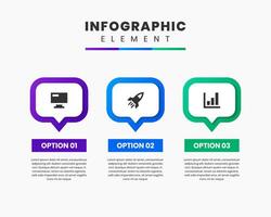Infographic Element Design icon templates with 3 options or steps. Can be used for presentations, workflow layout, banner, flow chart, infographic. vector