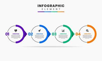Infographic Element Design icon templates with 4 Numbers. Can be used for process diagram, presentations, workflow layout, banner, flow chart, infographic. vector