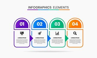 Infographics Elements Design Icon Templates with 4 Numbers. Suitable for Process Diagram, Presentations, Workflow Layout, Flow Chart vector