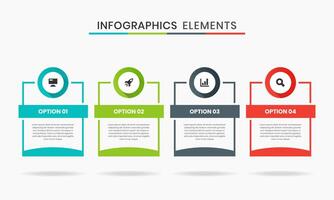 Abstract Infographics Elements Design Icon Templates with 4 Options. Suitable for Process Diagram, Presentations, Infographic. vector