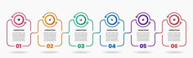 Infographic Element Design icon templates with 6 Numbers vector