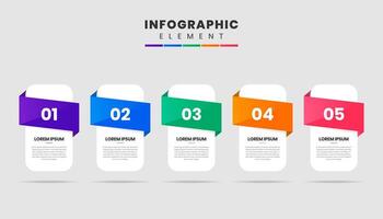 Label Infographic Element Design Templates with 5 Options or Steps. Can be used for Process Diagram, Presentations, Workflow Layout, Infographic. vector