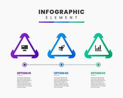 Timeline Infographic Element Design icon templates with 3 options. Can be used for process diagram, presentations, workflow layout, flow chart, infographic. vector