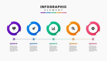 Circle Label, Infographic Element Design icon templates with 4 options or steps. Can be used for process diagram, presentations vector