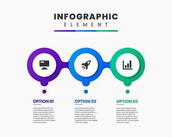 Timeline Circle Label Infographic Element Design icon templates with 3 options. Can be used for process diagram, presentations, workflow layout, flow chart, infographic. vector