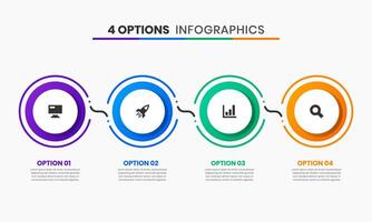 Infographic Element Design Templates with Icons and 4 Options or Steps. Suitable for Process Diagram, Presentations, Banner, Infographic. vector