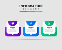 Abstract Infographic Element Design icon templates with 3 options or steps. Can be used for process diagram, presentations, workflow layout, banner, flow chart vector