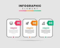 Infographic Element Design icon templates with 3 Numbers. Can be used for process diagram, presentations, workflow layout vector