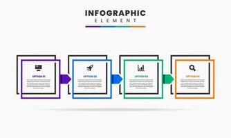 Square Infographic Element Design Icon Templates with 4 Options. Can be used for Process Diagram, Presentations, Workflow Layout, Flow chart,. vector