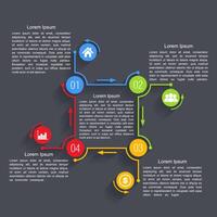Infographics design template with four elements, diagram vector