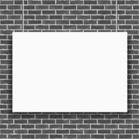 Banner hanging in front of brick wall vector