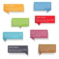 Set of colorful speech bubbles with shadows on white background vector