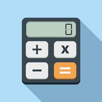 Calculator icon, flat design with long shadow vector