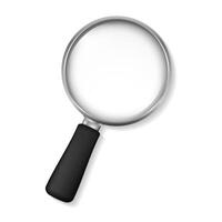 Magnifying glass with black handle on white background vector