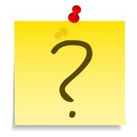 Question mark on yellow sticky note vector