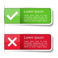 Banners with check and cross marks vector