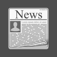 Newspaper icon with an abstract text vector