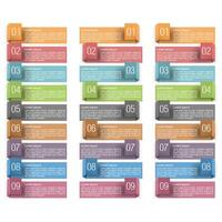 Design elements with numbers and place for your text, origami banners set vector