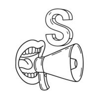 An illustration of letter S stand for Shout vector