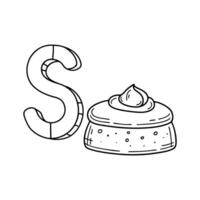 An illustration of letter S stand for Scone vector