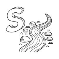 An illustration of letter S stand for Stream vector