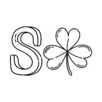 An illustration of letter S stand for Shamrock vector