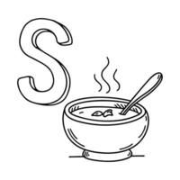 An illustration of letter S stand for Soup vector