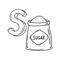 An illustration of letter S stand for Sugar vector