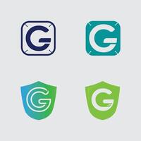 G logo design and G icon stock image set graphic icon identity vector