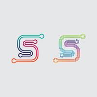 S logo design and S cyber icon stock image graphic icon identity vector
