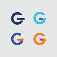 G logo design and G icon stock image set graphic identity vector