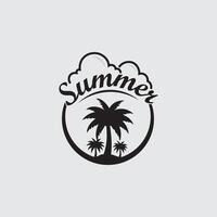 summer design and palm tree icon stock illustration vector