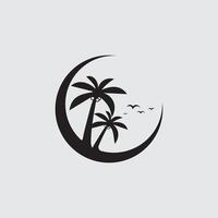 summer logo palm design and palm tree icon stock illustration vector
