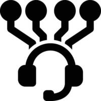 CRM Intelligence, Artificial Intelligence, CRM Glyph Solid Icon vector