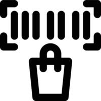 Barcode, Bar Code, Shopping Outline Icon vector