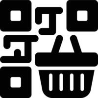 QR Code, Code, Identification Glyph Solid Icon vector