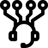 CRM Intelligence, Artificial Intelligence, CRM Outline Icon vector