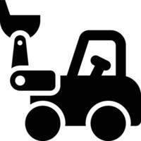 Loader, Wheel Loader, Construction Vehicle Glyph Solid Icon vector