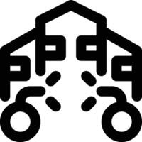Demolish, Destruction, Tear Down Outline Icon vector