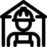 Construction Worker, Worker, Construction Outline Icon vector